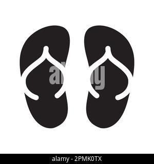 infradito isolato icona design isolato su bianco piatto Illustrazione Vettoriale