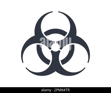Simbolo di rischio biologico semplice. Vettore per segnali e avvertenze di sicurezza. Illustrazione Vettoriale