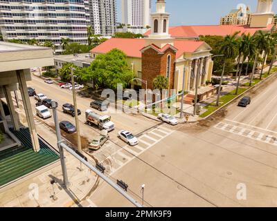 Fort Lauderdale, FL, USA - 13 aprile 2023: Notizie aeree foto inondazioni in centro a Fort Lauderdale FL Foto Stock