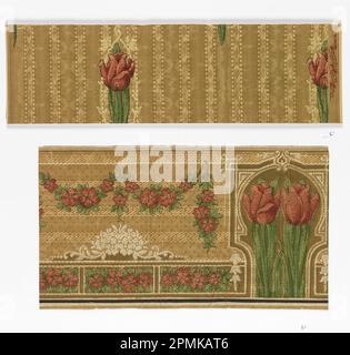 Parete laterale e bordo (USA); prodotto da Standard Wall-Paper Company; stampato a macchina; 85,5 x 49 cm (33 11/16 x 19 5/16 pollici) Foto Stock