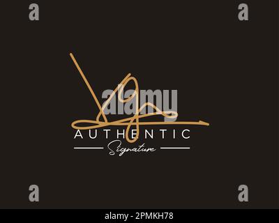 Vettore modello logo firma VG. Illustrazione Vettoriale