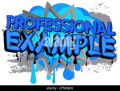 Esempio professionale. Tag Graffiti. Decorazione astratta di arte di strada moderna eseguita in stile pittura urbana. Illustrazione Vettoriale