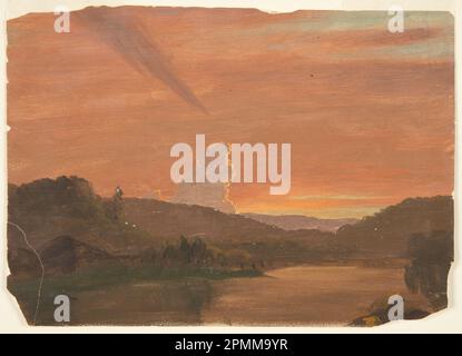 Disegno, studio sul cloud al tramonto; Frederic Edwin Church (americano, 1826–1900); USA; pennello, olio e cartone; 21,5 x 29,9 cm (8 7/16 x 11 3/4 pollici) Foto Stock