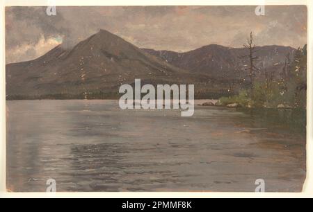 Disegno, Mt. Katahdin, dal lago Katahdin; Frederic Edwin Church (americano, 1826–1900); USA; pennello e olio su cartone; 22,6 x 36,5 cm (8 7/8 x 14 3/8 in.) Foto Stock