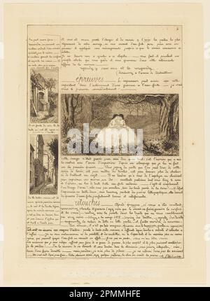 Print, Lettre sur les Eléments de la gravure á l'Eauforte (lettera sugli elementi dell'incisione), pagina 4; Francia; incisione su carta; lastra: 29,3 x 20 cm (11 9/16 x 7 7/8 in.) Carta: 32,8 x 23,2 cm (12 15/16 x 9 1/8 pollici) Foto Stock