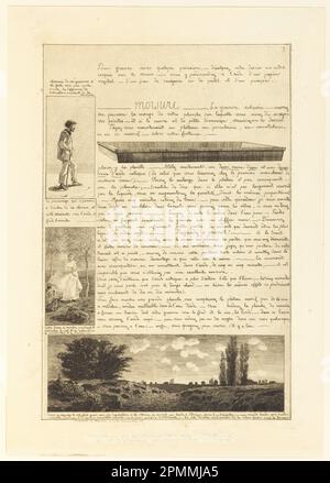 Print, Lettre sur les Eléments de la gravure á l'Eauforte (lettera sugli elementi dell'incisione), pagina 3, 1860-1864; France; incisione su carta; Piastra: 29,3 x 20 cm (11 9/16 x 7 7/8 pollici) Carta: 32,8 x 23,2 cm (12 15/16 x 9 1/8 pollici) Foto Stock