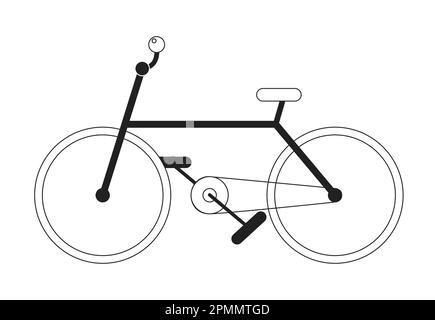 Bicicletta da strada oggetto piano vettoriale monocromatico Illustrazione Vettoriale