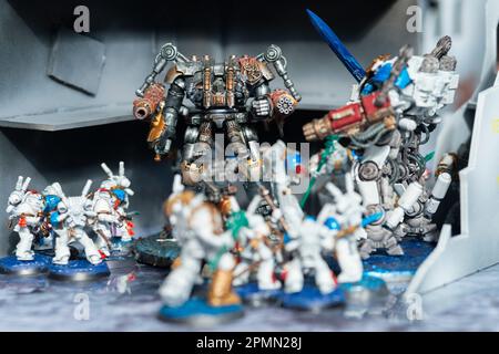 Set di Action Figures da gioco, personaggio miniaturizzato Warhammer 40.000 Foto Stock