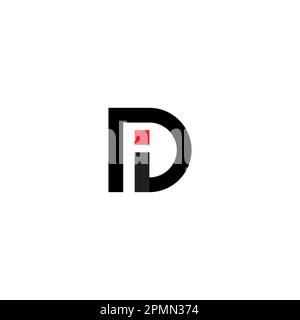 Logo DI Design. Icona del logo ID. Vettore lettera DI Illustrazione Vettoriale
