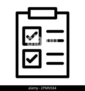 Elenco di controllo icona linea spessa vettore per uso personale e commerciale. Foto Stock