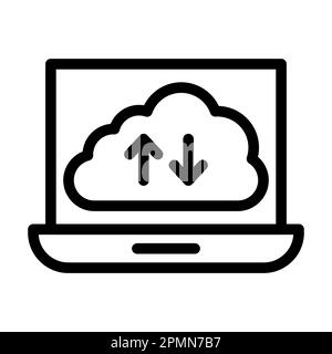 Icona linea spessa vettore di backup per uso personale e commerciale. Foto Stock