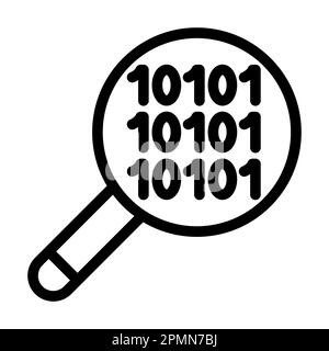 Ricerca codice icona linea spessa vettore per uso personale e commerciale. Foto Stock