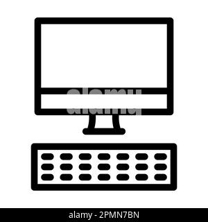 Icona linea spessa vettore computer per uso personale e commerciale. Foto Stock