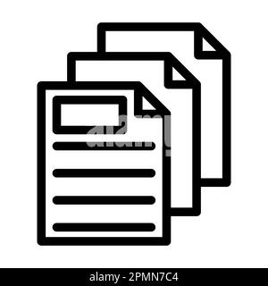 Icona linea spessa vettore documento per uso personale e commerciale. Foto Stock