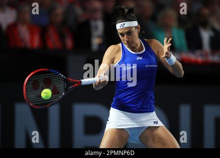 Caroline Garcia in Francia durante la partita di qualificazione della Billie Jean King Cup presso la Coventry Building Society Arena di Coventry. Data immagine: Venerdì 14 aprile 2023. Foto Stock