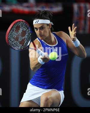 Caroline Garcia in Francia durante la partita di qualificazione della Billie Jean King Cup presso la Coventry Building Society Arena di Coventry. Data immagine: Venerdì 14 aprile 2023. Foto Stock