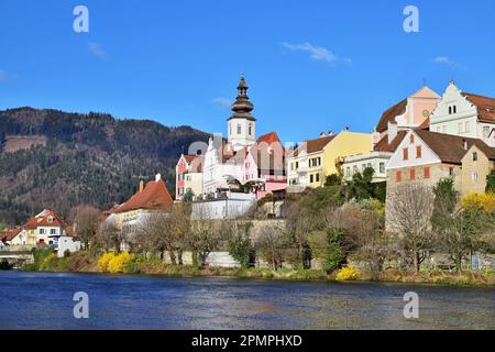 Vista panoramica di Frohnleiten, Austria Foto Stock