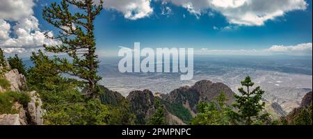 Vista da Sandia Peak di Albuquerque, NM Foto Stock