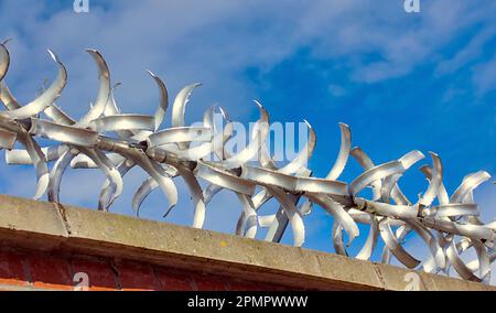 anti theft Anti Climb Spikes top of wall Stock Photo