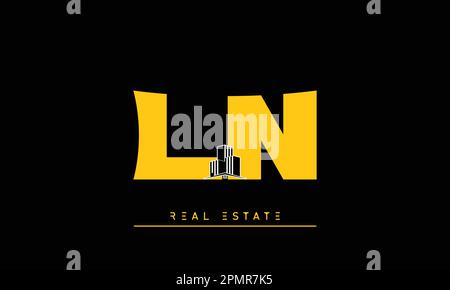 Lettere del bene immobile iniziali Monogramma logo LN , NL Illustrazione Vettoriale