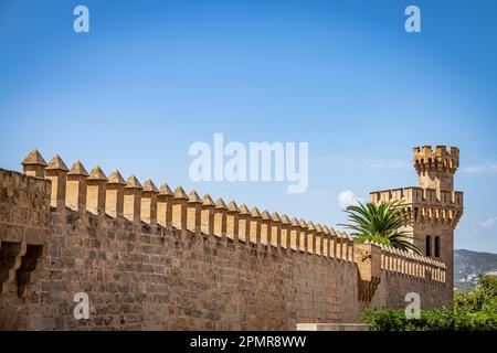 Palazzo reale del Muro di la Almudaina a Maiorca Foto Stock