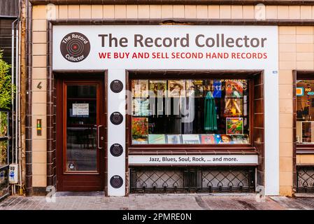 L'oggetto Record Collector. Negozio di dischi di seconda mano. Anversa, Regione fiamminga, Belgio, Europa Foto Stock