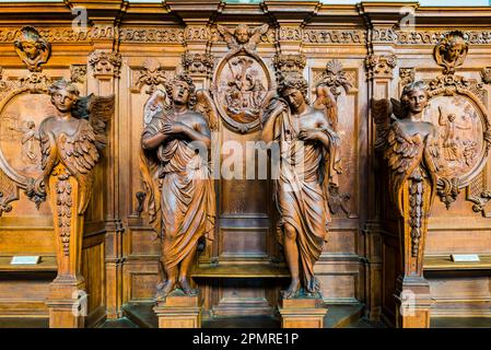 I confessionali. St La chiesa di Charles Borromeo è una chiesa situata nel centro di Anversa, nella piazza della coscienza di Hendrik. Anversa, Regione fiamminga, Belg Foto Stock