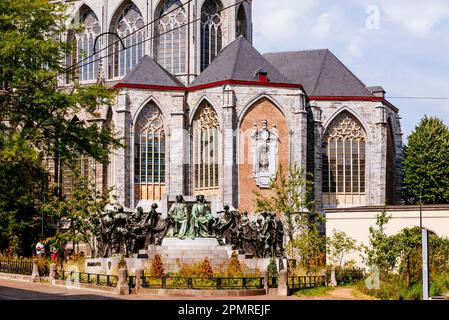 I fratelli Van Eyck. I due pittori dell'altare di Gand hanno il dorso rivolto verso la cappella Vijd della Cattedrale, dove il dipinto era originario Foto Stock