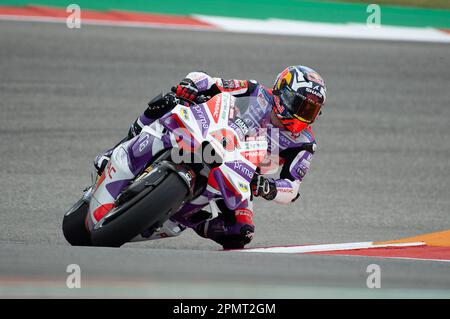 Le Americhe, Austin, Texas, Stati Uniti. 14th Apr, 2023. Johann Zarco (5) con prima Pramac Racing in pratica 2 al Red Bull Grand Prix delle Americhe, Circuit of the Americas, Austin, Texas. Mario Cantu/CSM/Alamy Live News Foto Stock