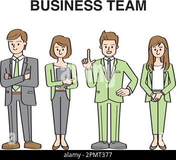 Illustrazione di quattro persone che lavorano insieme. Illustrazione Vettoriale