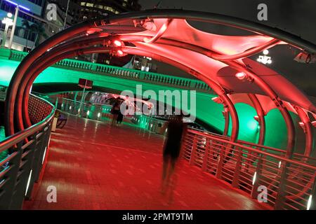 Tampa, Florida. Lungofiume di notte lungo il fiume Hillsborough Foto Stock