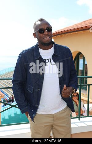 Monaco, Monaco. 13th Apr, 2023. OPEN MASTER 1000 MONTE CARLO, Usain Bolt pone per i fotografi il 13 aprile 2023, foto e copyright immagini Thierry CARPICO/ATP (CARPICO Thierry/ATP/SPP) Credit: SPP Sport Press Photo. /Alamy Live News Foto Stock