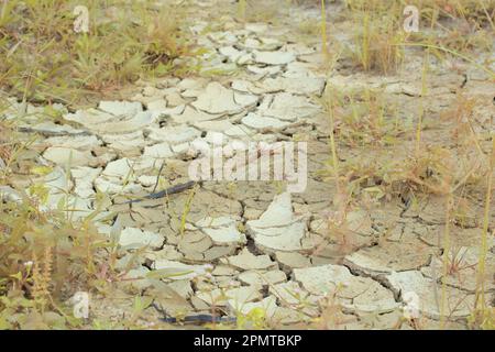 Immagine infrarossa della superficie terrestre incrinatura del suolo a causa della siccità. Foto Stock