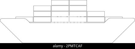 Modello vektor con il logo della nave da carico di spedizione Illustrazione Vettoriale