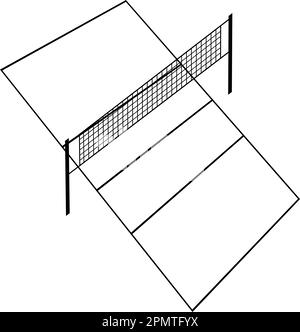 disegno illustrativo dell'icona del campo voley Illustrazione Vettoriale