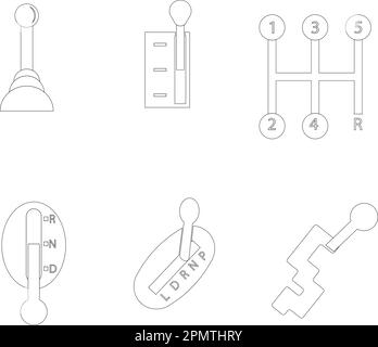 icone leva di vari modelli, illustrazione vettoriale semplice disegno. Illustrazione Vettoriale