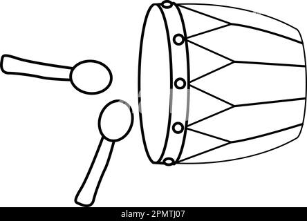 Immagine vettoriale dell'icona del tamburo Ramadan. Illustrazione Vettoriale