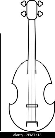 Modello di logo per l'illustrazione di icone vettoriali per violino. Illustrazione Vettoriale