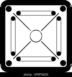 disegno simbolo illustrazione vettoriale icona tabella carrom Illustrazione Vettoriale