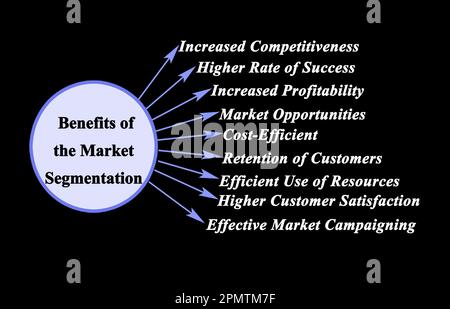 Nove vantaggi della segmentazione del mercato Foto Stock