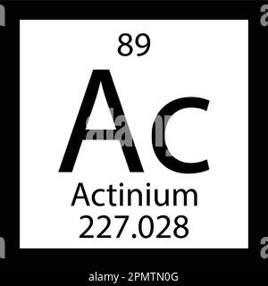 Tabella periodica elemento chimico simbolo molecola actinium chimica vettore atomo icona Illustrazione Vettoriale