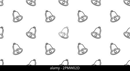 Christmas Bell senza cuciture modello vettoriale suoneria icona isolato sfondo piastrella Illustrazione Vettoriale