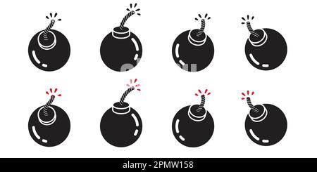 bomba icona cartoon vettore granata illustrazione carattere Illustrazione Vettoriale