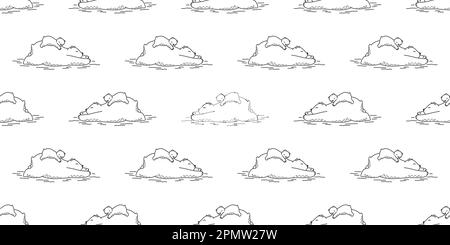 Orso senza cuciture vettore orso polare modello papà figlio dormire isolato doodle sfondo carta da parati Illustrazione Vettoriale