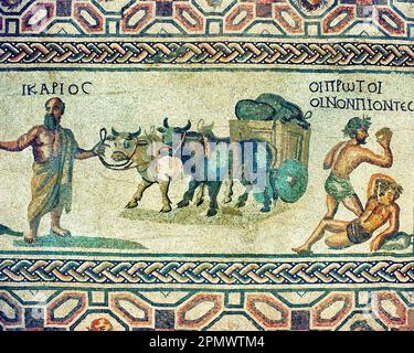 CIPRO: Mosaico nella Casa di Eustolios a Curium Foto Stock