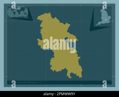 Buckinghamshire, contea amministrativa dell'Inghilterra - Gran Bretagna. Forma a tinta unita. Mappe delle posizioni ausiliarie degli angoli Foto Stock