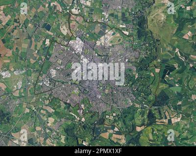 Cheltenham, distretto non metropolitano dell'Inghilterra - Gran Bretagna. Mappa satellitare ad alta risoluzione Foto Stock