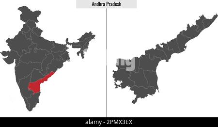 andhra Pradesh stato dell'India e posizione sulla mappa indiana Illustrazione Vettoriale