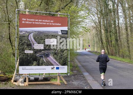 Halle, Belgio. 15th Apr, 2023. L'immagine mostra gli Hallerbos di Halle, rinomati per le sue bluebells, sabato 15 aprile 2023. FOTO DI BELGA NICOLAS MAETERLINCK Credit: Belga News Agency/Alamy Live News Foto Stock