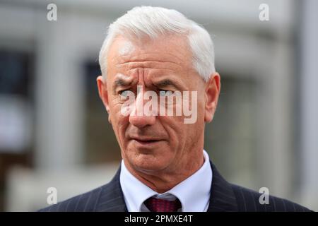 Ian Rush in occasione della commemorazione del disastro di Hillsborough al Randox Grand National Festival 2023 Grand National Day all'ippodromo di Aintree, Liverpool, Regno Unito, 15th aprile 2023 (Foto di Conor Molloy/News Images) Foto Stock